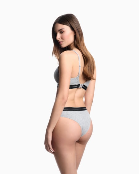 Armani Paquete De Dos Braguitas Brasileñas De Algodón Orgánico Con Banda Con Logotipo ASV