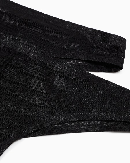 Armani Paquete De Dos Braguitas Brasileñas De Malla Reciclada Con Inscripción Integral Del Logotipo ASV