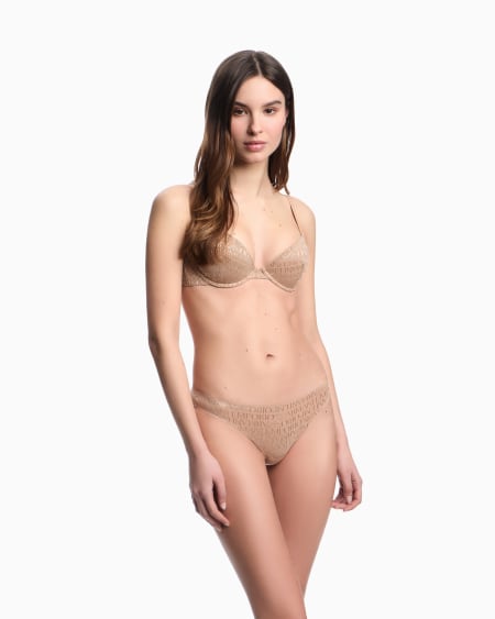 Armani Paquete De Dos Braguitas Brasileñas De Malla Reciclada Con Inscripción Integral Del Logotipo ASV