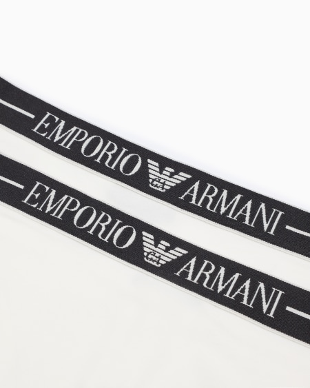 Armani Paquete De Dos Braguitas De Algodón Orgánico Con Banda Con Logotipo ASV
