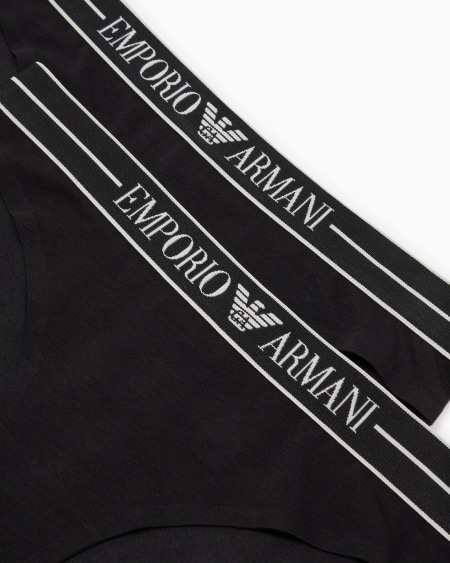 Armani Paquete De Dos Braguitas De Algodón Orgánico Con Banda Con Logotipo ASV