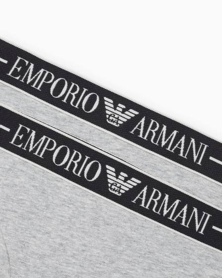 Armani Paquete De Dos Braguitas De Algodón Orgánico Con Banda Con Logotipo ASV