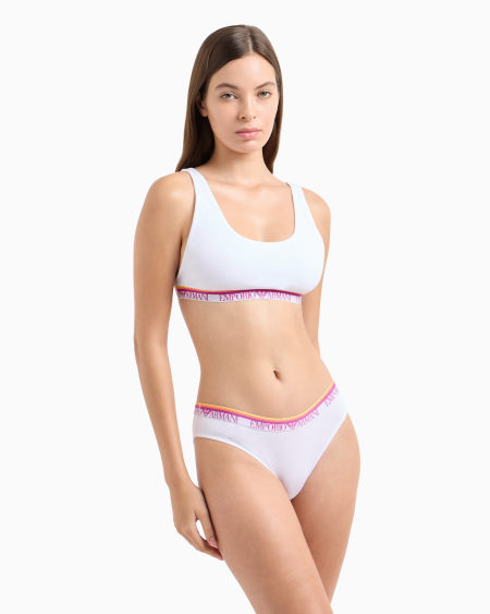 Armani Paquete De Dos Braguitas De Algodón Orgánico Iconic Con Banda Con Logotipo ASV