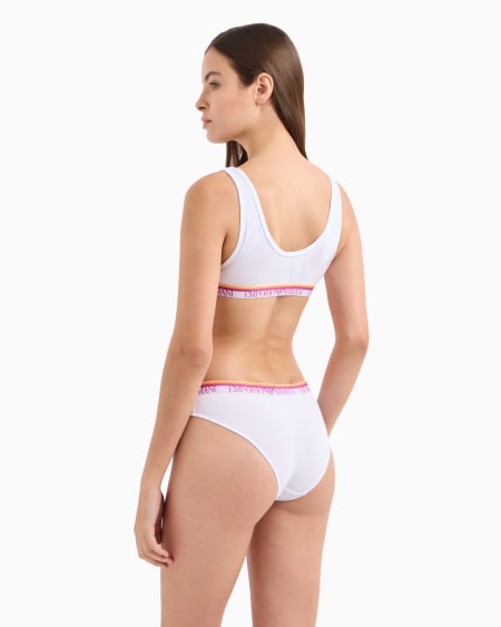 Armani Paquete De Dos Braguitas De Algodón Orgánico Iconic Con Banda Con Logotipo ASV