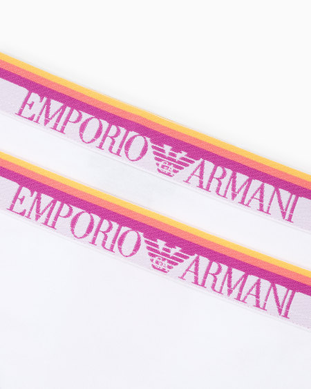Armani Paquete De Dos Braguitas De Algodón Orgánico Iconic Con Banda Con Logotipo ASV