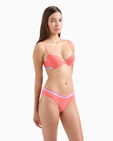 Armani Paquete De Dos Braguitas De Algodón Orgánico Iconic Con Banda Con Logotipo ASV