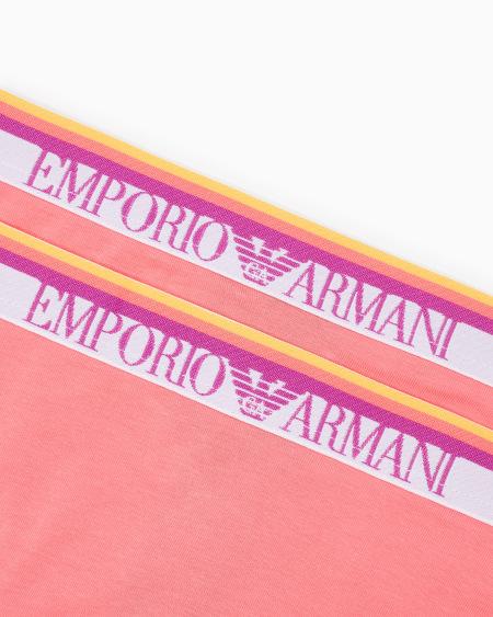 Armani Paquete De Dos Braguitas De Algodón Orgánico Iconic Con Banda Con Logotipo ASV