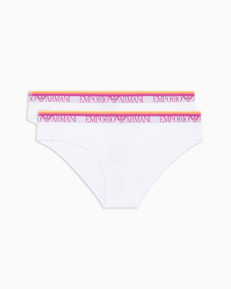 Armani Paquete de dos braguitas de algodón orgánico Iconic con banda con logotipo ASV
