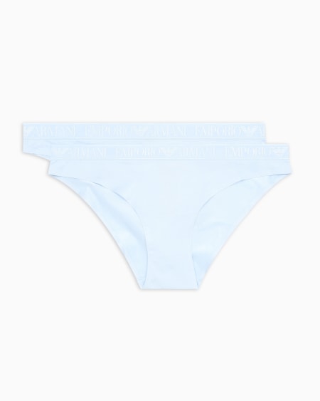 Armani Paquete de dos braguitas de microfibra reciclada Iconic con banda con logotipo ASV