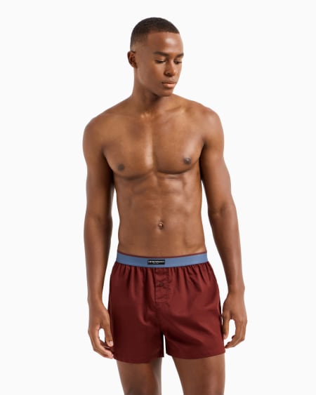 Armani Paquete De Dos Calzoncillos Bóxer De Algodón Con Etiqueta Con Logotipo