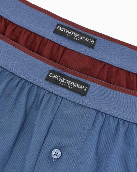 Armani Paquete De Dos Calzoncillos Bóxer De Algodón Con Etiqueta Con Logotipo