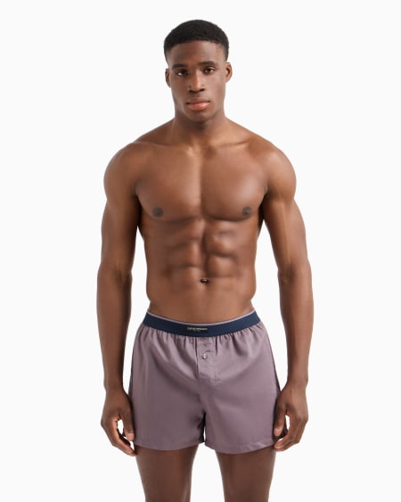 Armani Paquete De Dos Calzoncillos Bóxer De Algodón Con Etiqueta Con Logotipo