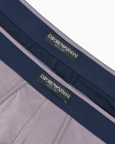 Armani Paquete De Dos Calzoncillos Bóxer De Algodón Orgánico Con Etiqueta Con Logotipo ASV