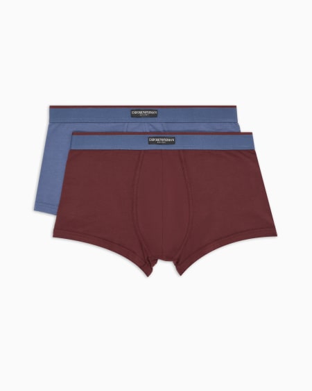 Armani Paquete de dos calzoncillos bóxer de algodón orgánico con etiqueta con logotipo ASV