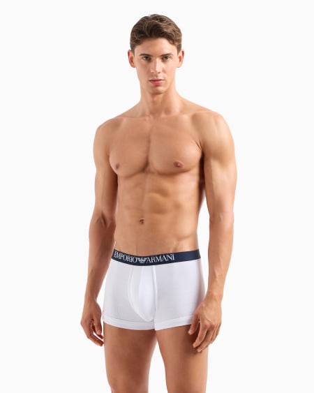 Armani Paquete De Dos Calzoncillos Bóxer En Canalé De Algodón Con Banda Con Logotipo