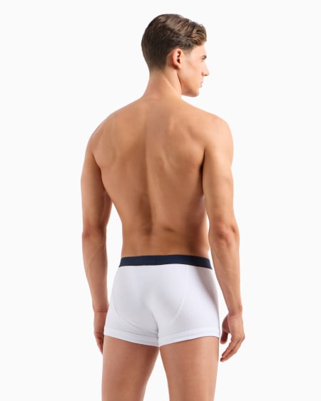 Armani Paquete De Dos Calzoncillos Bóxer En Canalé De Algodón Con Banda Con Logotipo