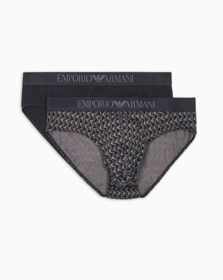 Armani Paquete de dos calzoncillos slip con mezcla de estampados