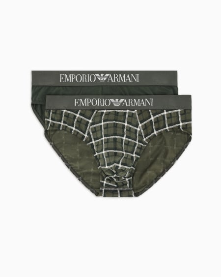 Armani Paquete de dos calzoncillos slip con mezcla de estampados