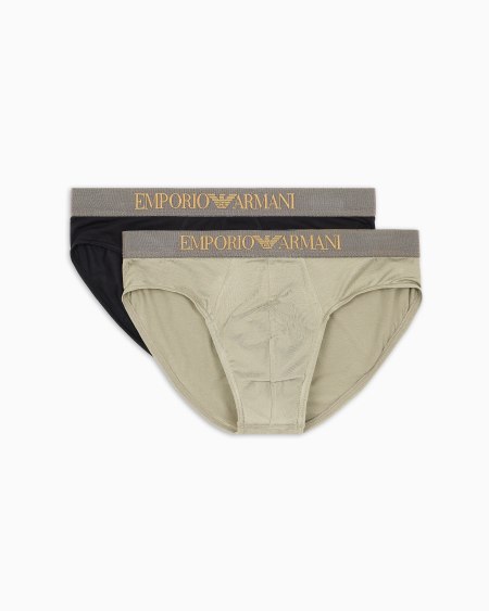 Armani Paquete de dos calzoncillos slip de viscosa ecológica de tacto suave ASV