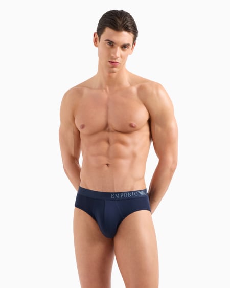 Armani Paquete De Dos Calzoncillos Slip En Viscosa Ecológica De Tacto Suave ASV