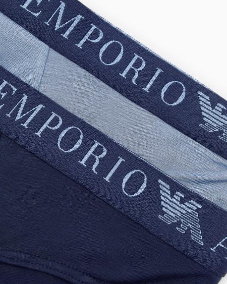 Armani Paquete De Dos Calzoncillos Slip En Viscosa Ecológica De Tacto Suave ASV