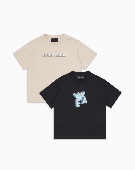 Armani Paquete de dos camisetas con logotipo estampado