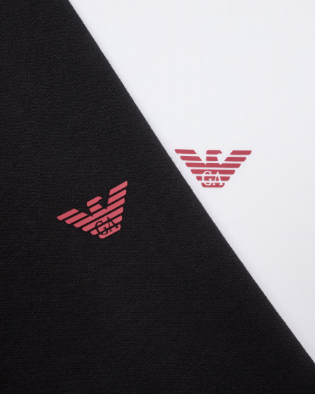 Armani Paquete De Dos Camisetas De Estar Por Casa De Algodón Puro