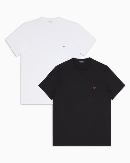 Armani Paquete de dos camisetas de estar por casa de algodón puro