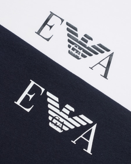 Armani Paquete De Dos Camisetas De Estar Por Casa De Corte Ceñido Con Logotipo De Monograma Resaltado