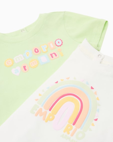 Armani Paquete De Dos Camisetas De Punto Con Logotipo Alegre