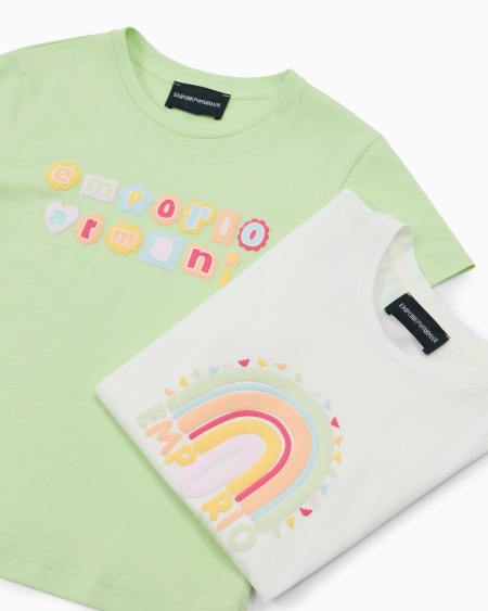 Armani Paquete De Dos Camisetas De Punto Con Logotipo Alegre