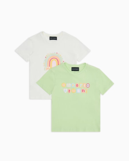 Armani Paquete de dos camisetas de punto con logotipo alegre