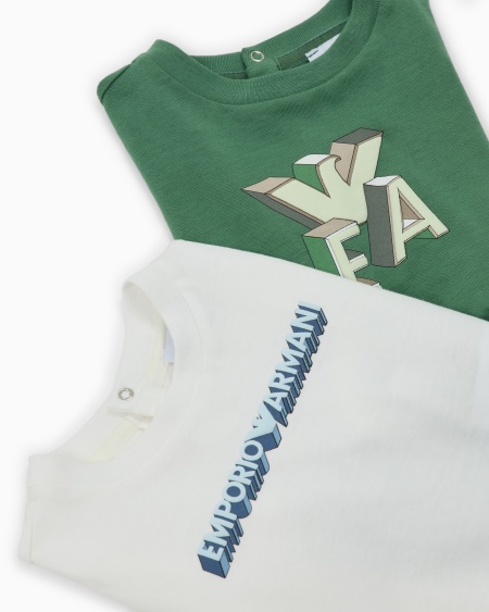 Armani Paquete De Dos Camisetas De Punto Con Logotipo Gráfico Estampado