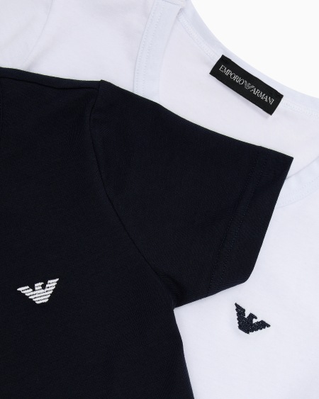 Armani Paquete De Dos Camisetas De Punto Con Microáguila Bordada