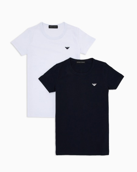 Armani Paquete De Dos Camisetas De Punto Con Microáguila Bordada