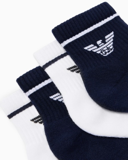 Armani Paquete De Dos Pares De Calcetines De Rizo Con águila En Tejido Jacquard