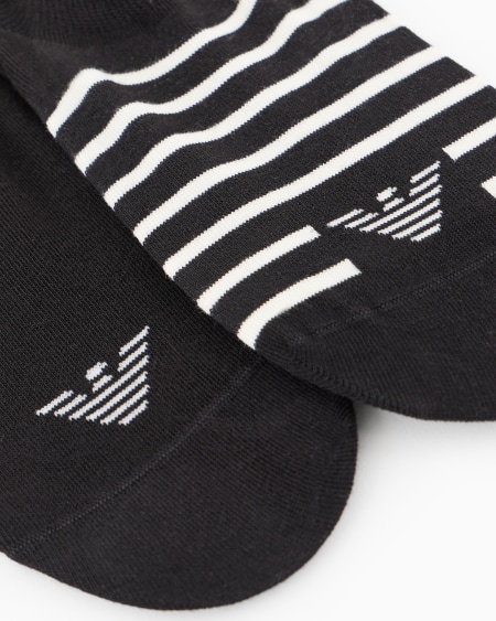 Armani Paquete De Dos Pares De Calcetines Invisibles En Rizo Con Logotipo De Tejido Jacquard