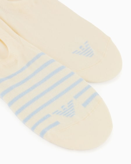 Armani Paquete De Dos Pares De Calcetines Invisibles En Rizo Con Logotipo De Tejido Jacquard