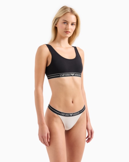 Armani Paquete De Dos Tangas De Algodón Orgánico Con Banda Con Logotipo ASV