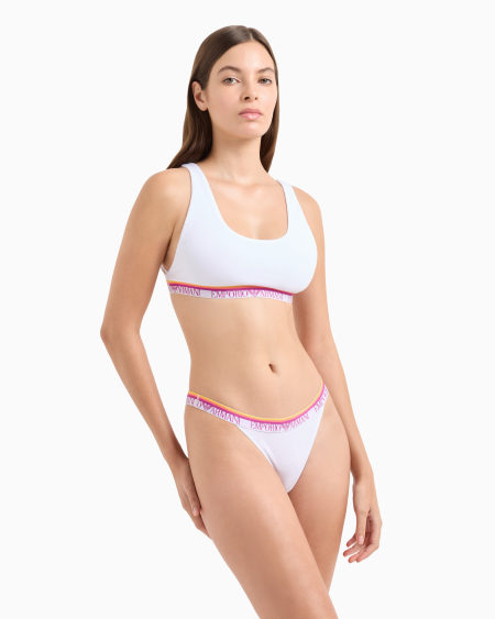 Armani Paquete De Dos Tangas De Algodón Orgánico Iconic Con Banda Con Logotipo ASV