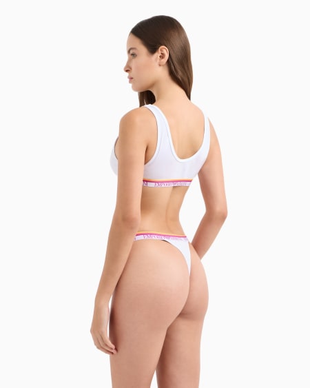 Armani Paquete De Dos Tangas De Algodón Orgánico Iconic Con Banda Con Logotipo ASV