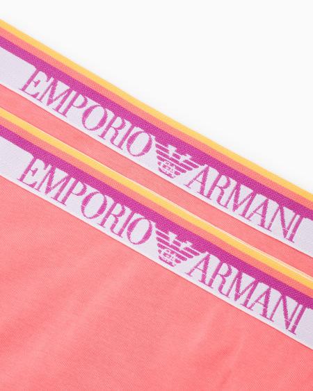 Armani Paquete De Dos Tangas De Algodón Orgánico Iconic Con Banda Con Logotipo ASV