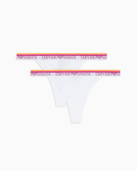 Armani Paquete De Dos Tangas De Algodón Orgánico Iconic Con Banda Con Logotipo ASV