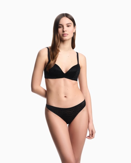 Armani Paquete De Dos Tangas De Malla Reciclada Con Inscripción Integral Del Logotipo ASV