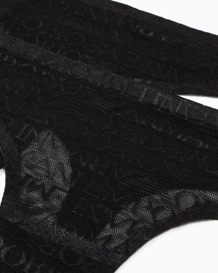 Armani Paquete De Dos Tangas De Malla Reciclada Con Inscripción Integral Del Logotipo ASV