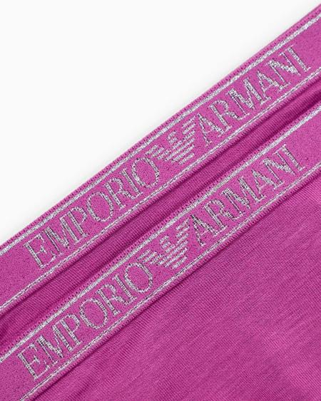 Armani Paquete De Dos Tangas De Viscosa Certificada Essential Con Logotipo ASV