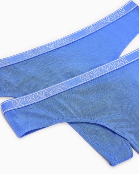 Armani Paquete De Dos Tangas De Viscosa Certificada Essential Con Logotipo ASV