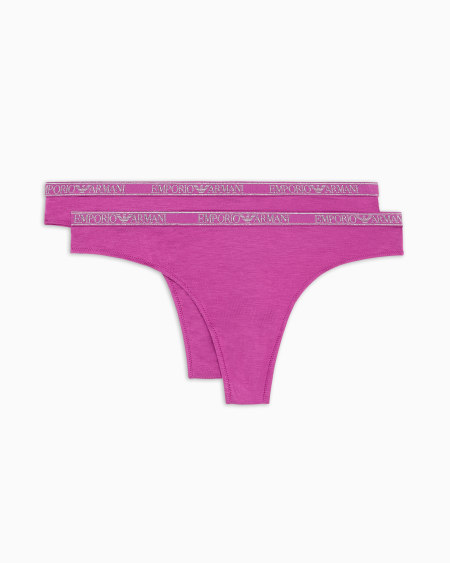 Armani Paquete de dos tangas de viscosa certificada Essential con logotipo ASV