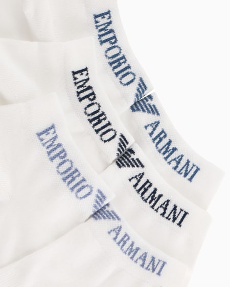 Armani Paquete De Tres Calcetines Cortos Con Logotipo Emporio Armani En Tejido Jacquard