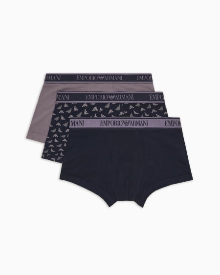 Armani Paquete de tres calzoncillos bóxer con banda con logotipo Core
